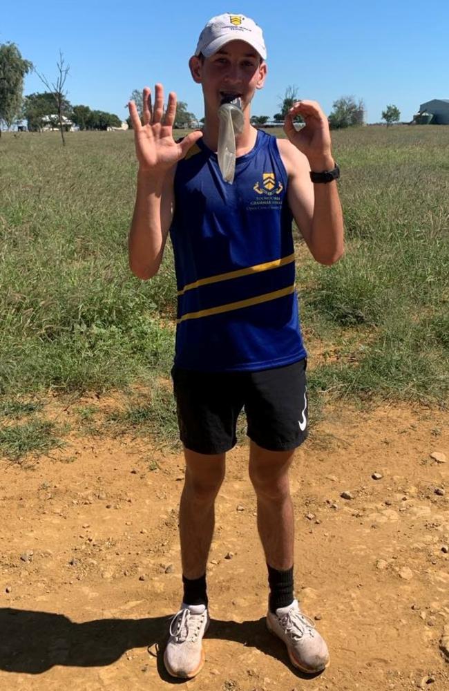 James Petersen after running his longest run to date on his blackall property, in training for his ultra-marathon.