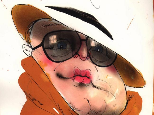 A caricature of author Truman Capote by Bill Leak.