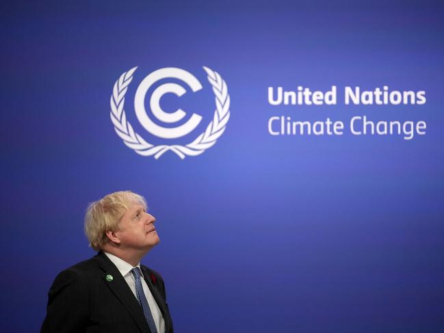 Boris Johnson during day two of COP26 at SECC in Glasgow, Scotland. Picture: Christopher Furlong/Getty Images