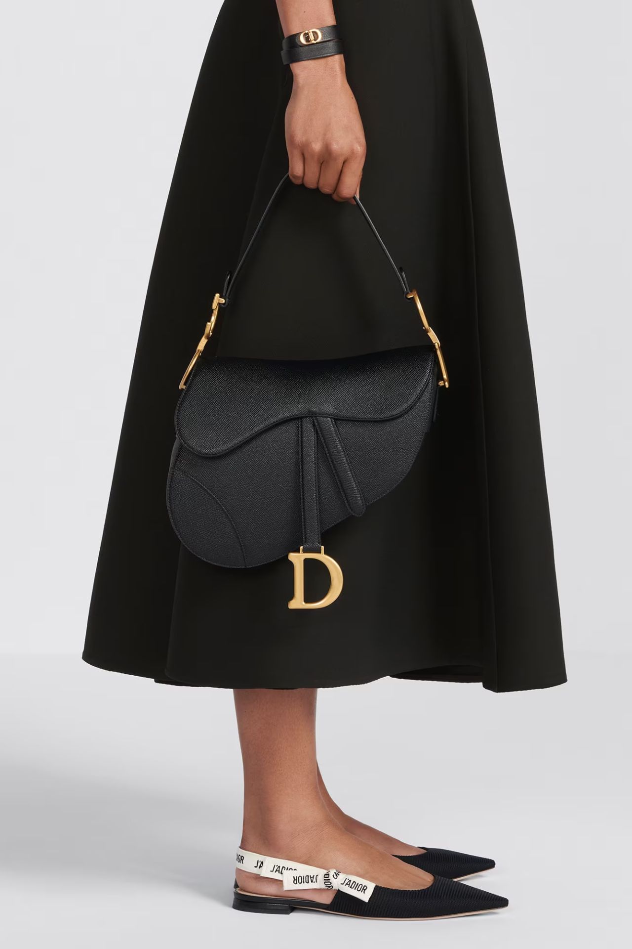 Christian Dior Demi Lune Black Soft Leather Shoulder Bag