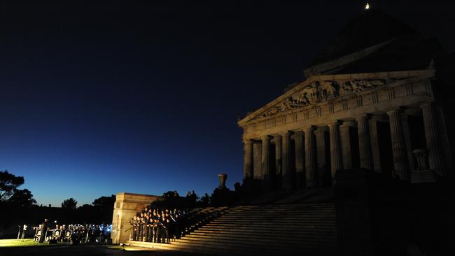 Dawn at The Shrine. Picture: Andrew Henshaw