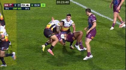 The NRL could finally start cracking down on crusher tackles. Picture: Fox Sports.