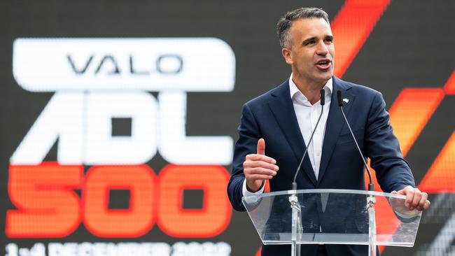 Premier Peter Malinauskas speaks during the launch of the 2022 Adelaide 500 in August. Picture: Daniel Kalisz/Getty Images