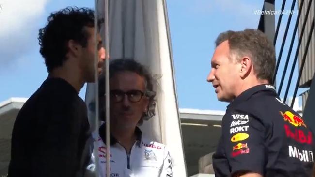 Daniel Ricciardo and christian Horner