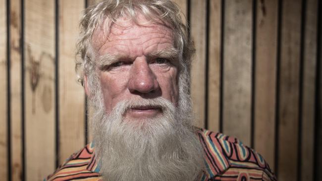 Dark Emu author Bruce Pascoe at the Ballawinne festival in Cygnet, Tasmania. Picture: LUKE BOWDEN