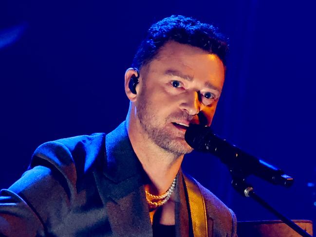 HOLLYWOOD, CALIFORNIA - APRIL 01: Justin Timberlake performs onstage during the 2024 iHeartRadio Music Awards at Dolby Theatre on April 01, 2024 in Hollywood, California. (Photo by Amy Sussman/Getty Images)