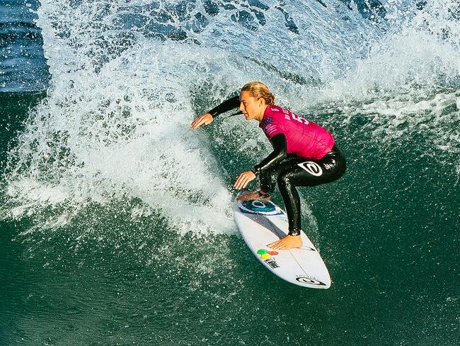 Nikki Van Dijk in fine form at the Rip Curl pro.