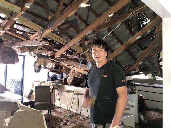 Greg Jessiman and wife Hayley were asleep on Friday night when a massive bang woke them as their two-storey house shuddered.