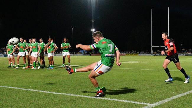 2019 NRL - 2019 Parramtta Eels vs Canberra Raiders - Williams, S winning goal, 2019-02-15. Digital image by Gregg Porteous © NRL Photos