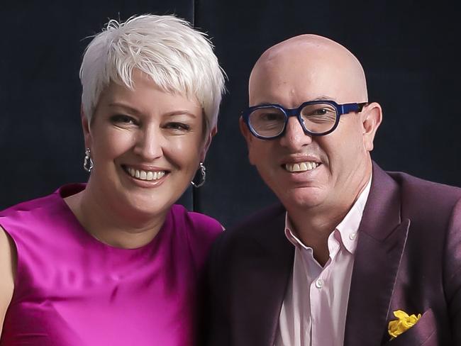 QW cover shoot - Icon Group co-founder Cathie Reid with husband and business partner Stuart Giles. Pic Mark Cranitch.