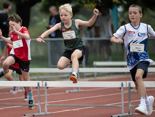 25-01-2024 Little Athletics competitors at Landy Field for weekly junior sports spread . Picture: Brad Fleet