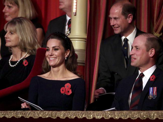 The Duke and Duchess of Cambridge at the Royal Albert Hall. Picture: AP