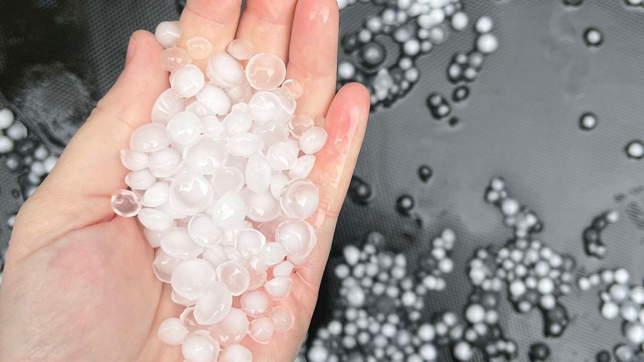 Hail hit hot and humid Townsville in August. Picture: Supplied