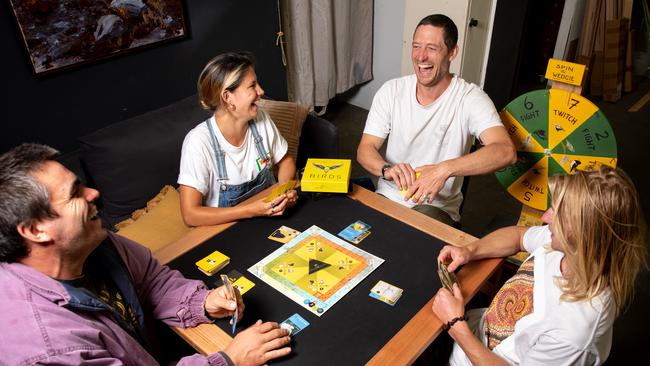 Chris Bury, Rosie Hastie, Thomas Friend, and Harrison Bowe in training for the A Game Called Birds tournament at Good Grief Studios. Picture: Linda Higginson