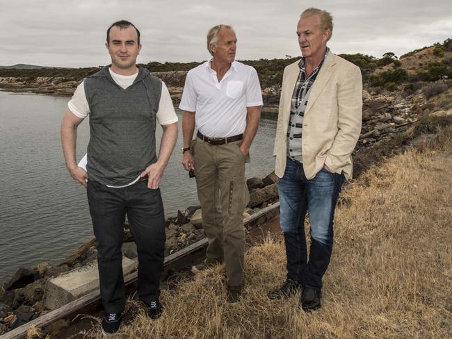 Greg Norman meets Lukin and his son Dean Jr at the golf course site in 2013.