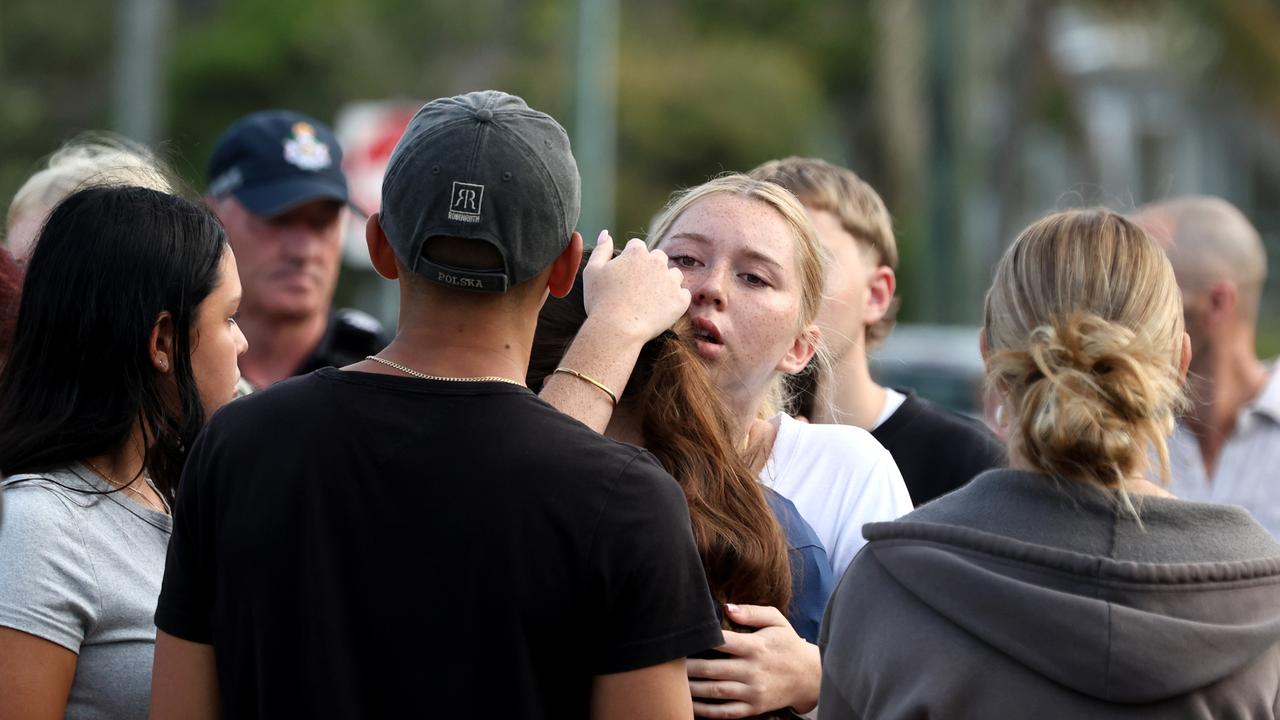 Hundreds of people have gathered at Bribie Island for a vigil to honour 17-year-old shark attack victim Charlize Zmuda. Picture: David Clark