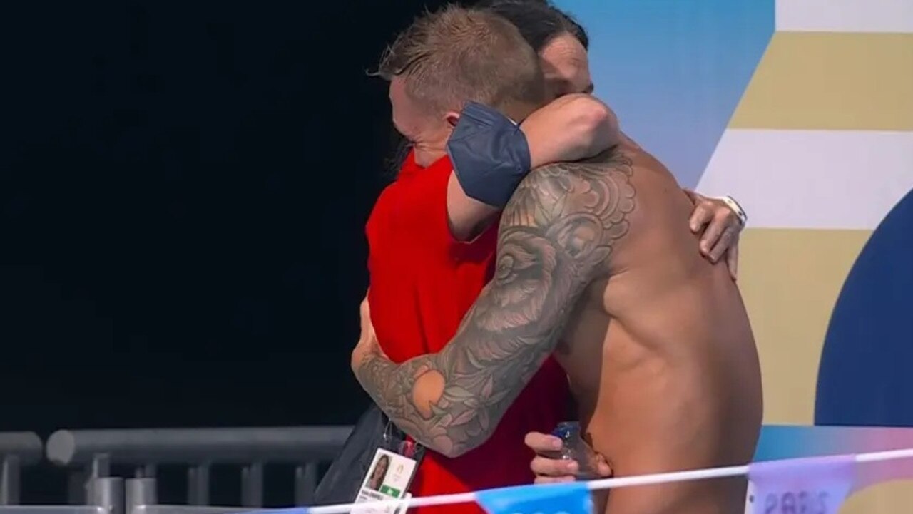 Caeleb Dressel was emotional after failing to qualify for the 100-metre butterfly final at the 2024 Paris Olympics on Aug. 2, 2024.