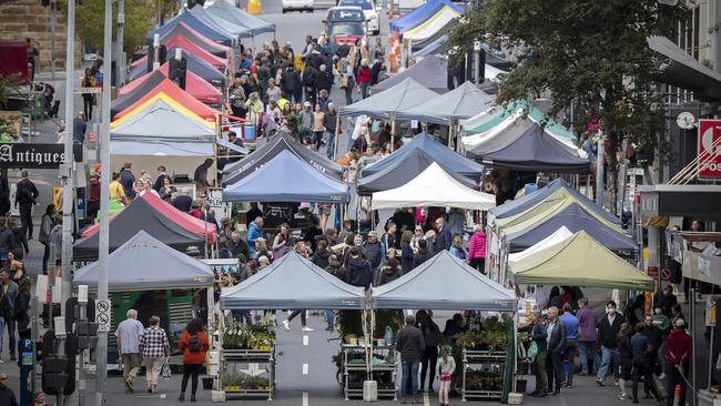 Farm Gate Market in Bathurst Street, Hobart. Picture Chris Kidd