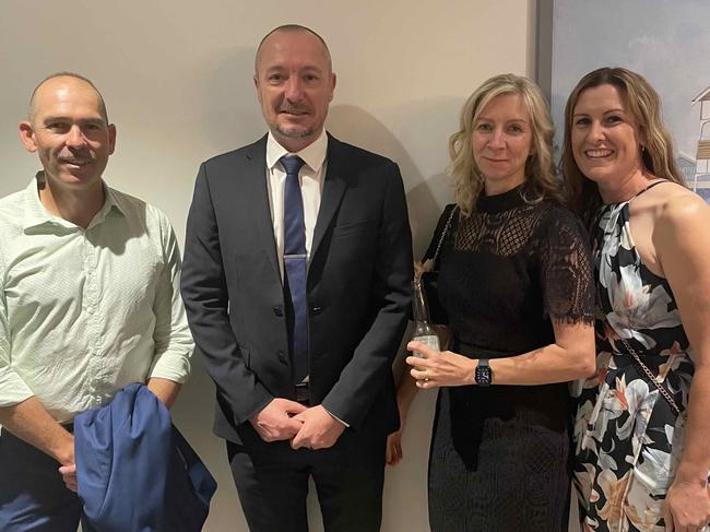 Tim McDonnell, Joe Trevaskis, Paula Trevaskis and Fiona Trevaskis at the Fraser Coast Business Awards 2023.