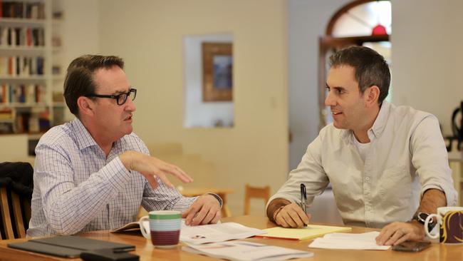 Treasurer Jim Chalmers with Treasury secretary Dr Steven Kennedy.