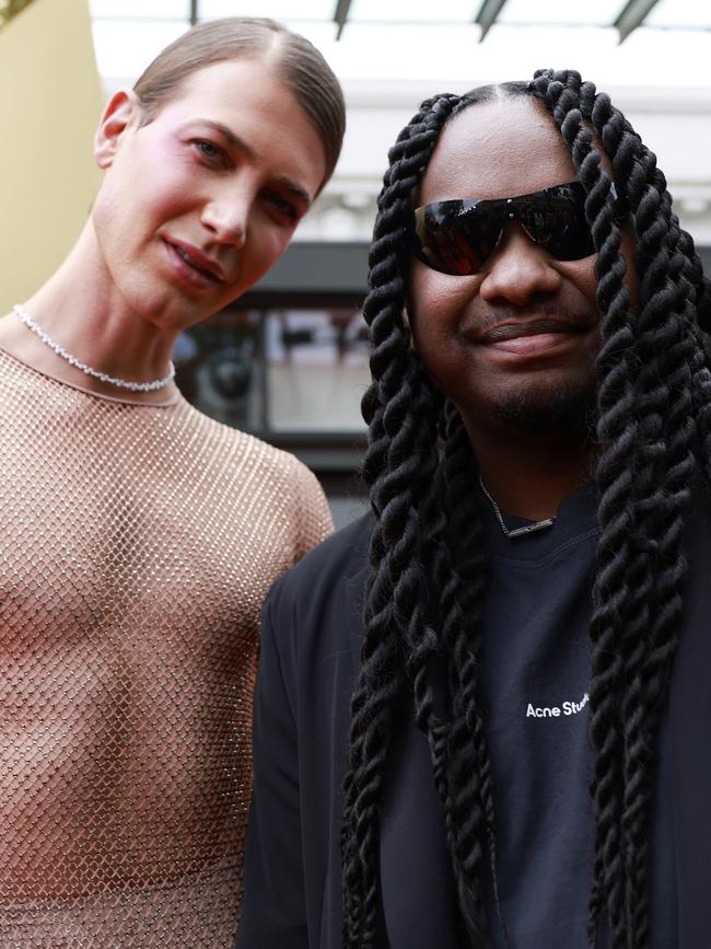 The model and actor was interviewing stars on the red carpet. Picture: Hanna Lassen/Getty Images)