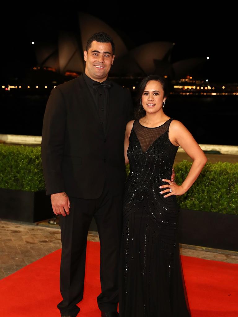 Andrew Fifita and wife Nikkita Fifita. Picture: Getty Images