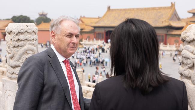 Minister for Trade and Tourism Don Farrell tours the Forbidden City in Beijing as a guest of the Chinese Ministry of Commerce. Picture: DFAT