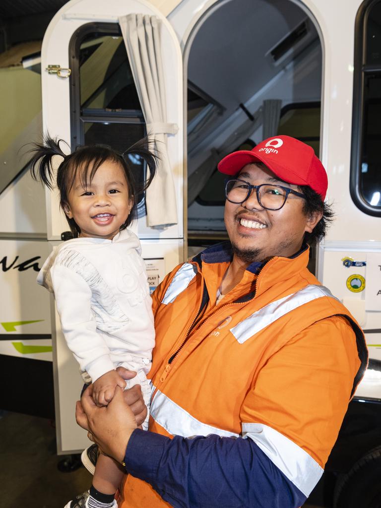 Aldin Dator (left) and Daryll Dator at the Queensland Outdoor Adventure Expo at the Toowoomba Showgrounds, Saturday, July 30, 2022. Picture: Kevin Farmer