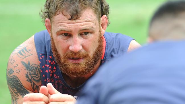 Reds player Scott Higginbotham at training.Reds training after picking first team of year at Ballymore.Wednesday February 21, 2018.  (AAP image, John Gass)