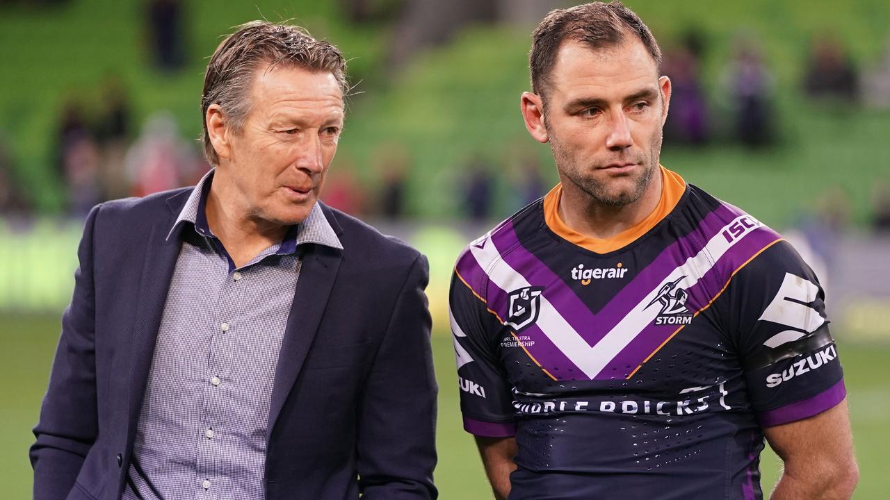 Craig Bellamy, coach of the Melbourne Storm and captain Cameron Smith.