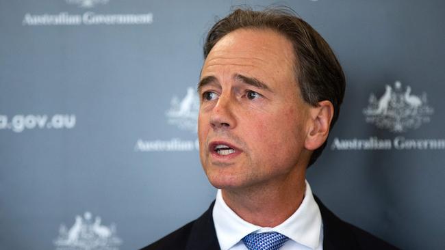 Health Minister Greg Hunt was admitted to hospital on Tuesday with a suspected infection. Picture: NCA NewsWire / Sarah Matray