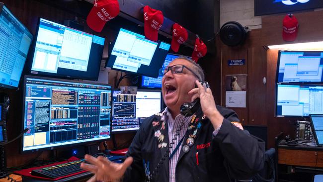 Traders work on the New York Stock Exchange floor this week. Picture: Getty Images