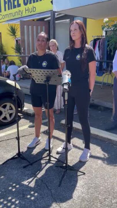 Ellen Long and Patrice Poutu from Set Free Care about Gold Coast homeless during Cyclone Alfred.