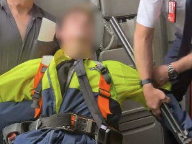 2nd Blur A fellow passenger and a pilot tackled a man who allegedly brought a shotgun onto a Jetstar plane at  Avalon Airport. Picture: 9NEWS