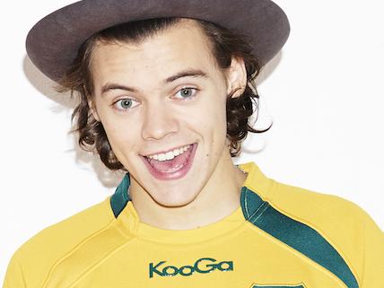 One Direction wearing Australian football jerseys, supplied by Sony Music, no sales. NOT TO BE USED BEFORE MAY 19 7AM ONLINE WITH KATHY MCCABE STORY