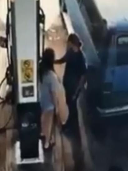 CCTV of the couple and their blue van