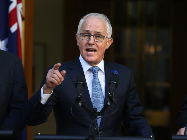 PM Malcolm Turnbull and Treasurer Scott Morrison holding a press conference at Parliament House in Canberra. Picture Kym Smith