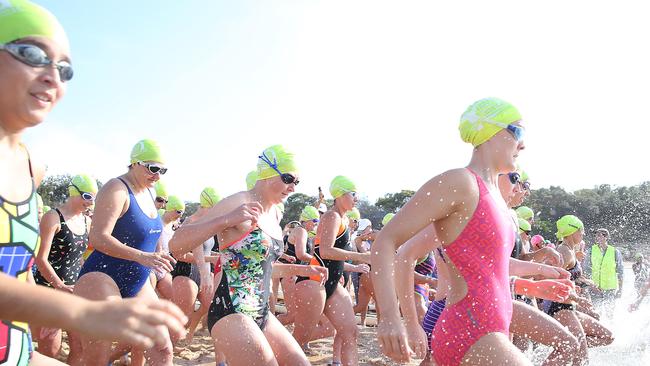 A record number took to the ocean for the annual event. Picture: Danny Aarons