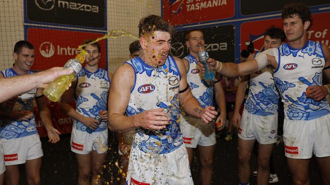 North celebrate the win. Picture: Michael Klein