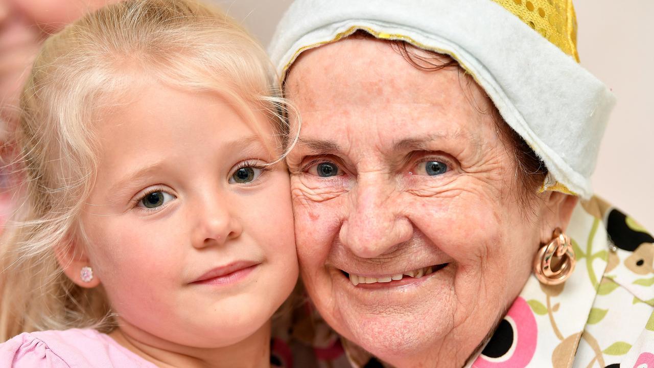 Makinlee Schofield with Shirley Tolcher from Glenella Care. Picture: Tony Martin