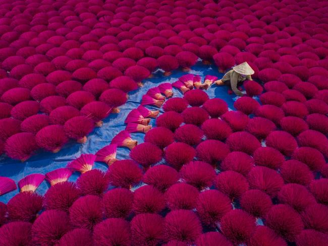 Making Incense in Quang Phu Cau, Hanoi, Vietnam. Picture: Nang Thanh Toan/2019 Drone Awards