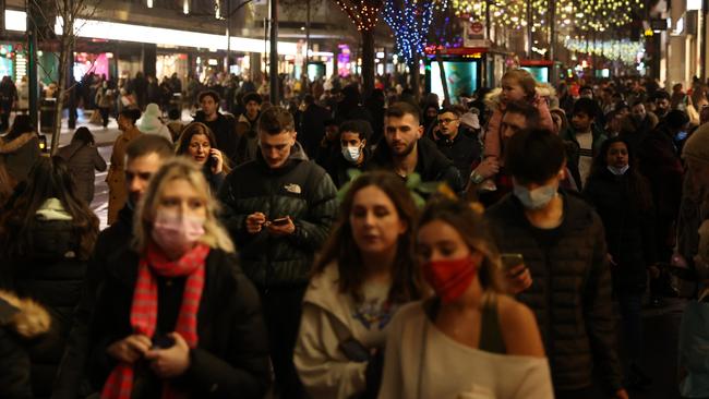 Boris Johnson has announced that the UK can endure the nation’s current Covid wave, bolstered by the Omicron variant, without re-entering lockdown. Picture: Hollie Adams/Getty Images