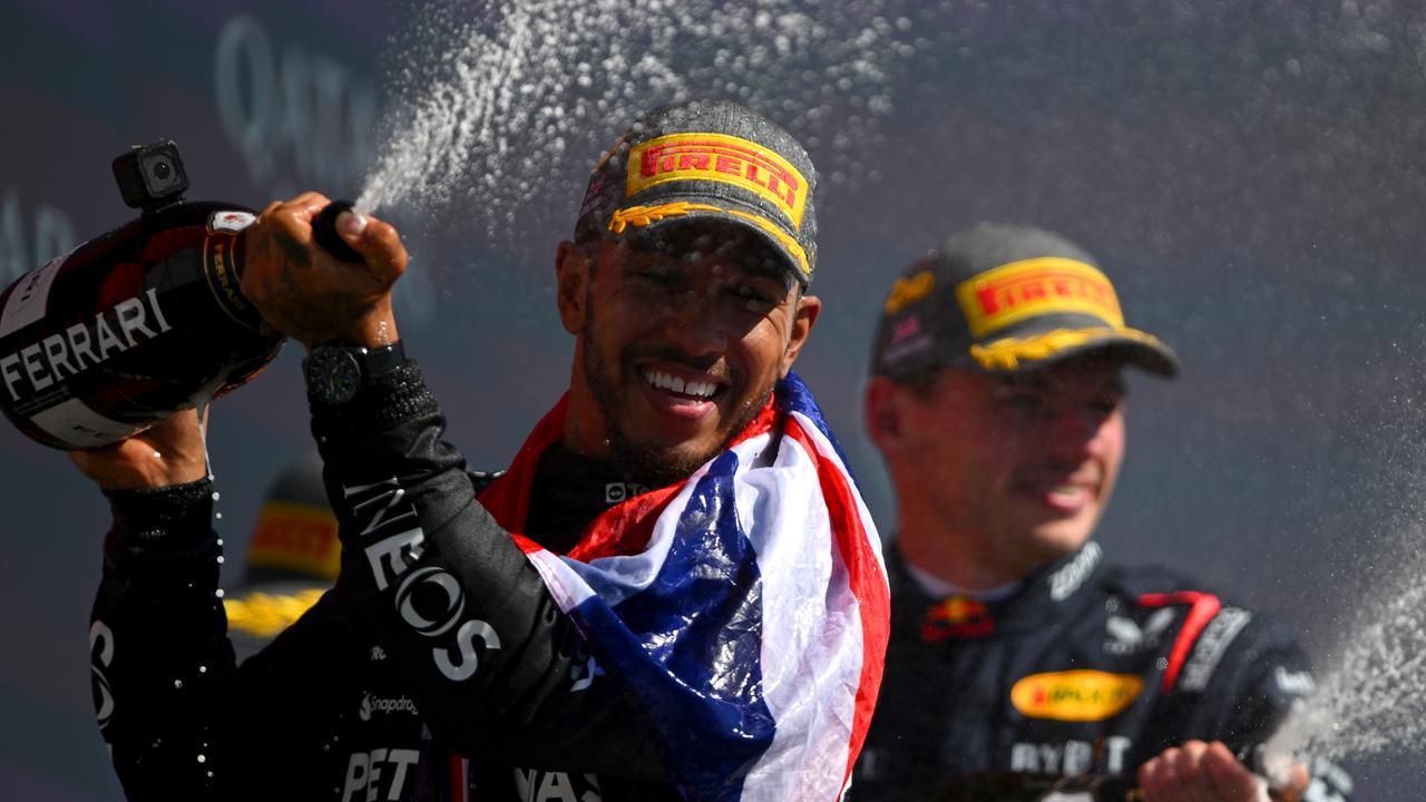 Lewis and Max went 1-2 at Silverstone. (Photo by Rudy Carezzevoli/Getty Images)