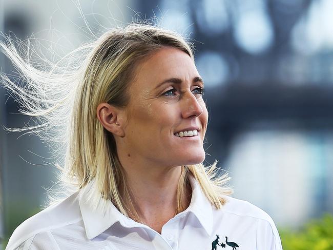 Sally Pearson at the Australian Olympic Committee press conference marking one year to go until the Rio Olympics. Picture. Phil Hillyard