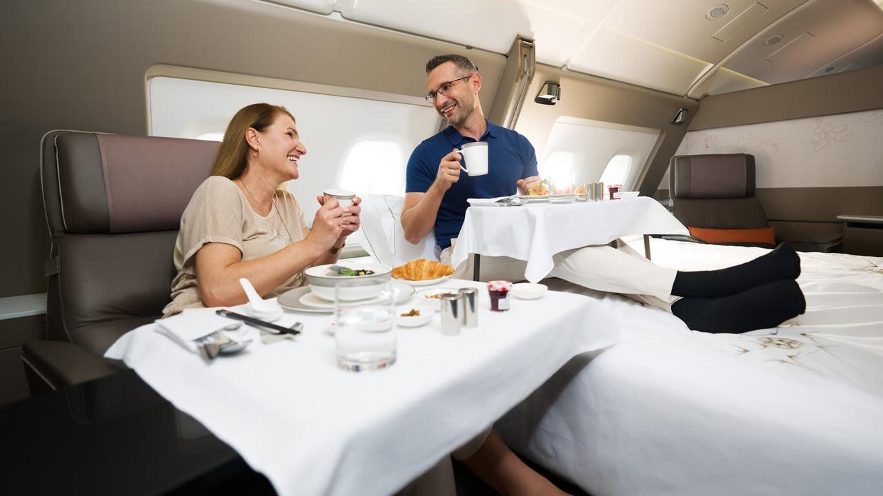 Singapore Airlines' first class product on its A380 aircraft, which have replaced the Boeing 777s on daily flights to Melbourne. Picture: Singapore Airlines