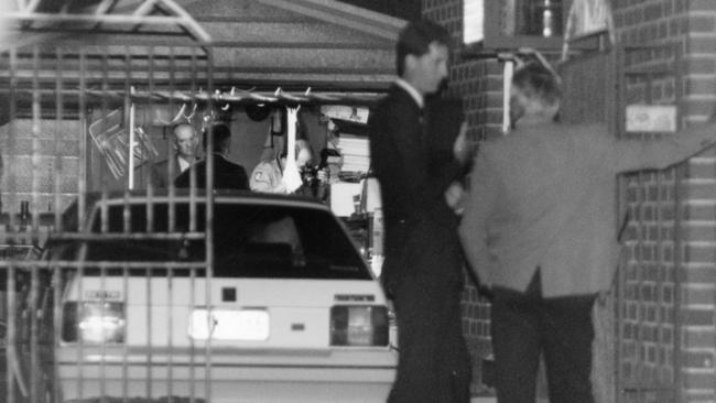 SA Police at the house on Cross Keys Rd, Salisbury, where they arrested Domenic Perre over the NCA bombing in March 1994. The charges were subsequently dropped.