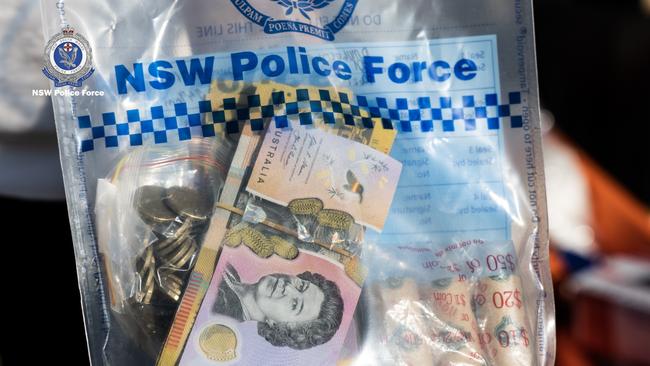 Cash allegedly found during the raids. Picture: NSW Police