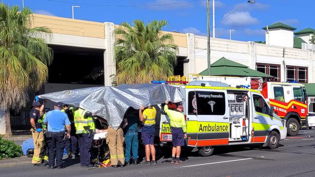 Levi Moore was critically injured and the driver of the car had glass puncture her neck in the crash on Bunda St in October 2021. Picture: Brendan Radke