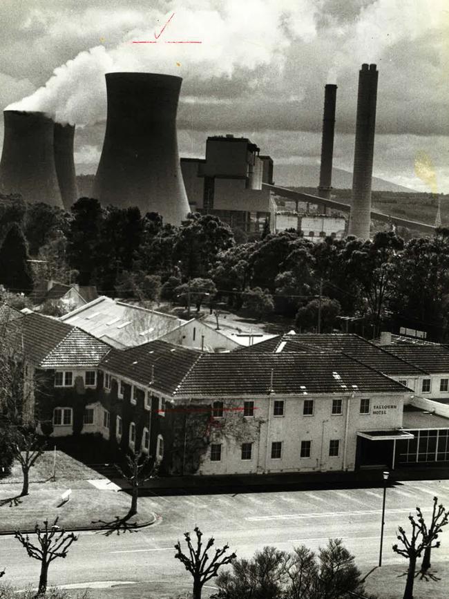 Yallourn in 1981, shortly before the town was demolished by the SEC. Picture: HWT Library