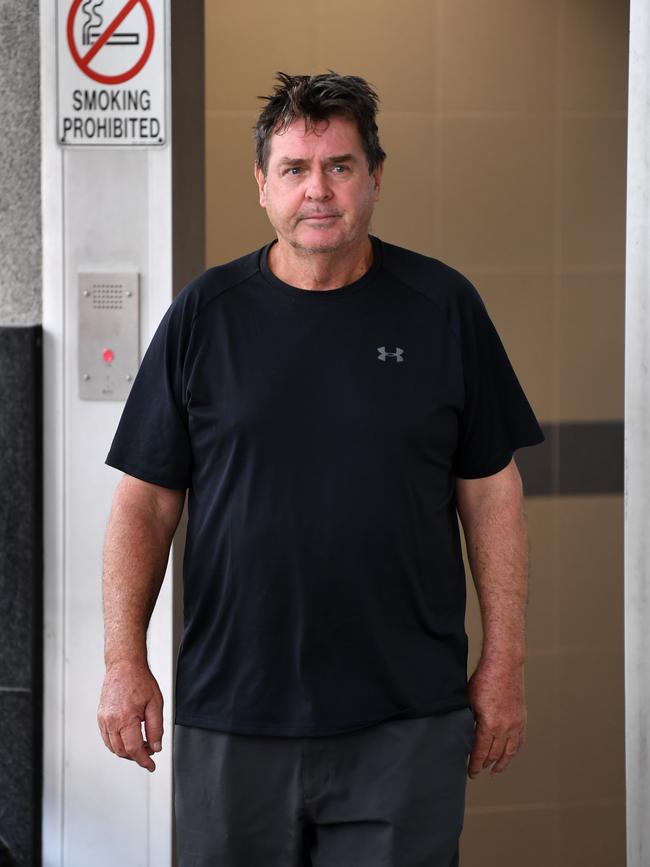 Mind coach Sean Lynch leaves the police watch house in Brisbane in December, 2019. Picture: AAP Image/Dan Peled